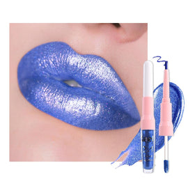 Kaely 2-in-1 Royal Blue Metallic Lipstick and Lip Liner front view