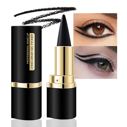 Kaely Black Gel Eyeliner Pencil front view with packaging