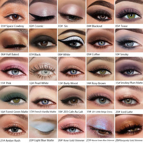 Kaely Black Matte Eyeshadow on makeup table
