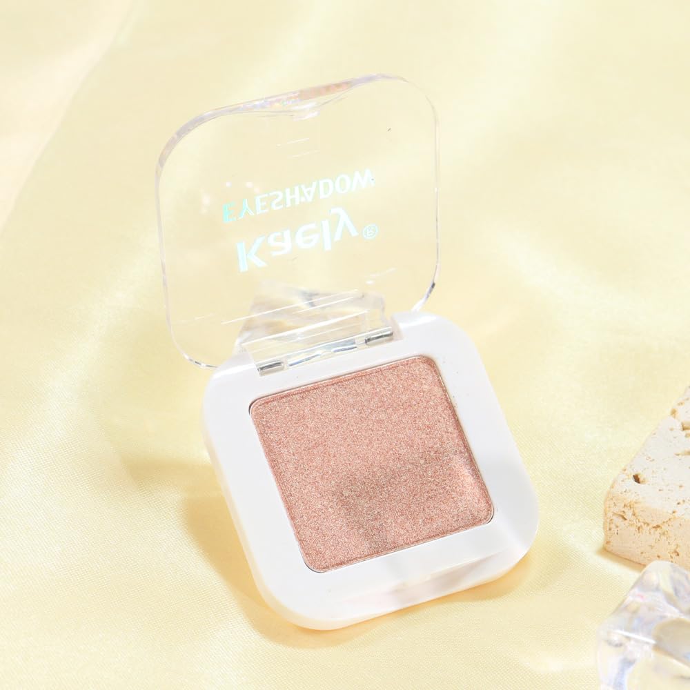 Kaely Dusty Pink Champagne Shimmer Eyeshadow with brushes