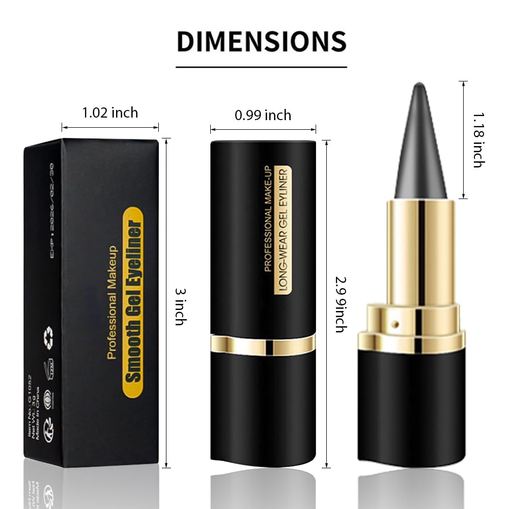 Kaely Gel Eyeliner Pencil set displayed with makeup accessories