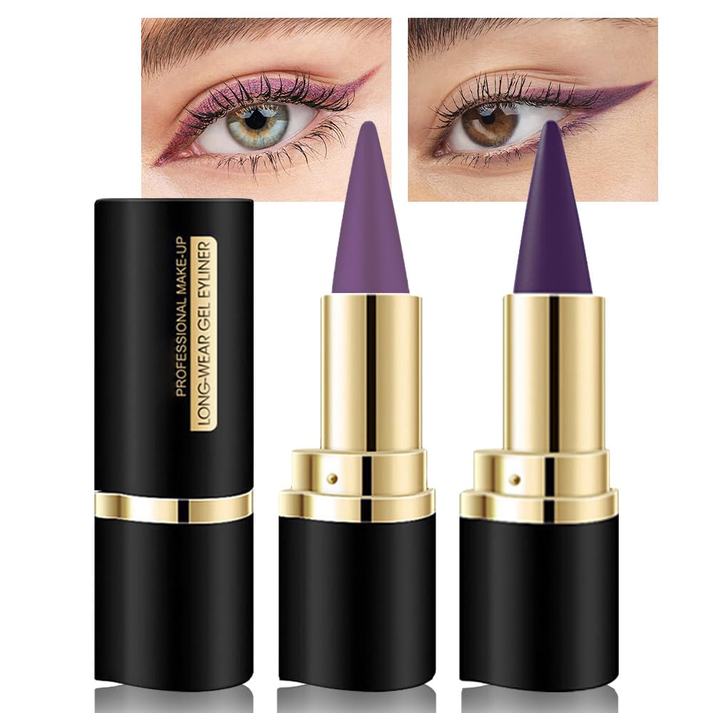 Kaely Gel Eyeliner Pencils Set front view with purple shades