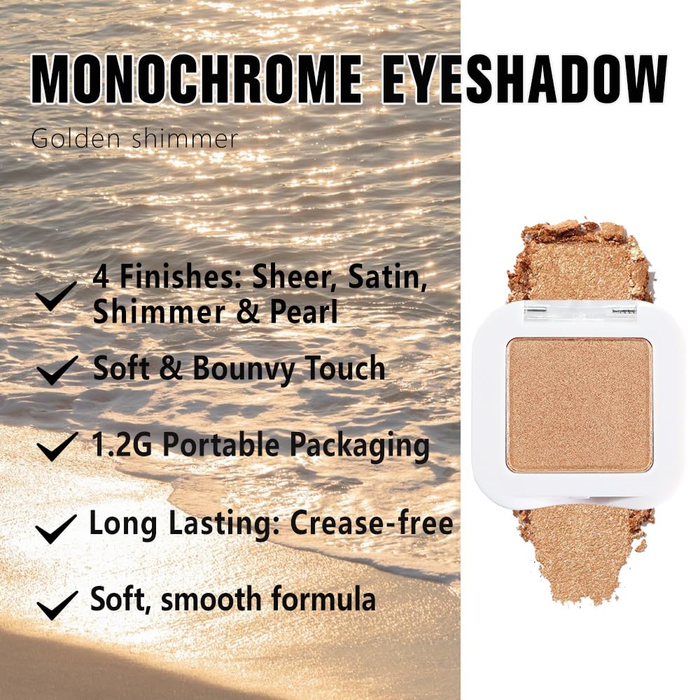 Kaely Golden Shimmer Eyeshadow swatch on skin