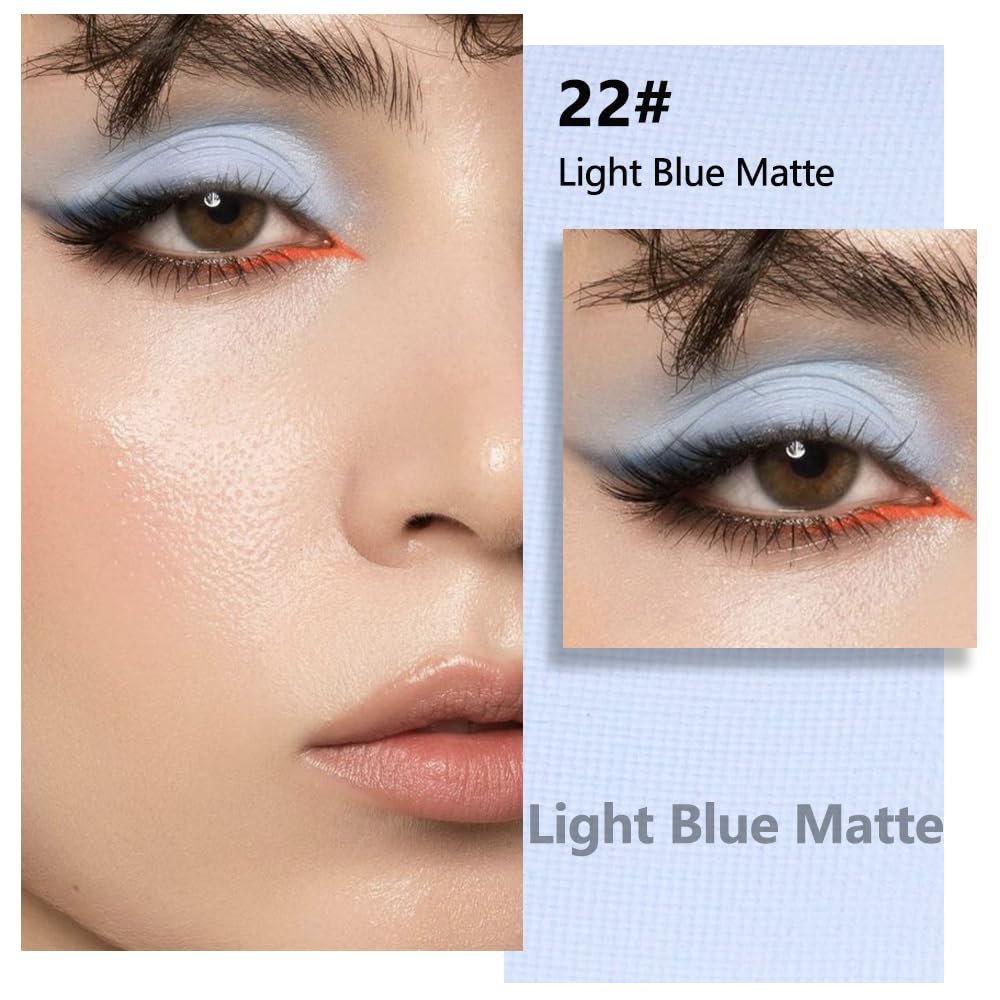 Kaely light blue eyeshadow swatch on skin