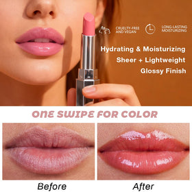 Kaely Nude Honey Lipstick Tinted Lip Balm swatch on skin