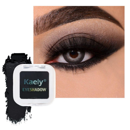 Kaely Pressed Single Eyeshadow Deep Black Matte front view