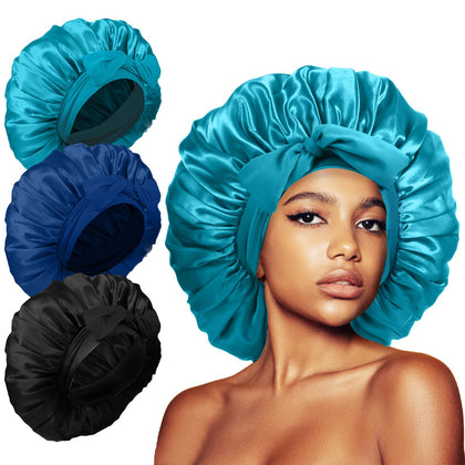 Kafteri Jumbo Satin Hair Bonnet front view in pink