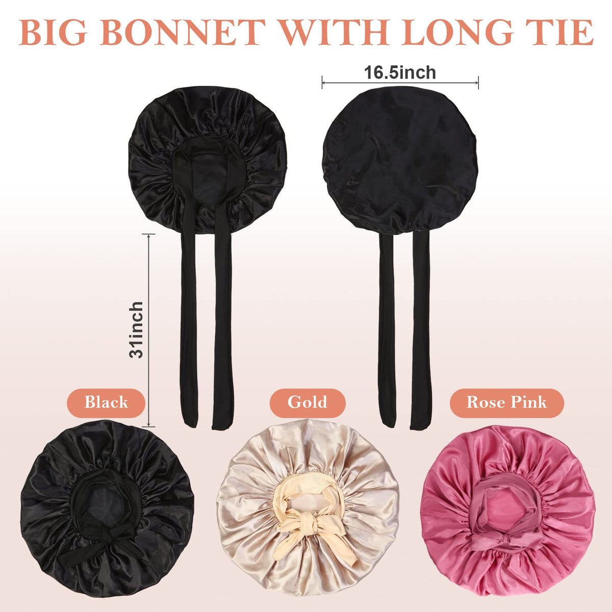 Kafteri satin bonnets neatly folded for easy storage
