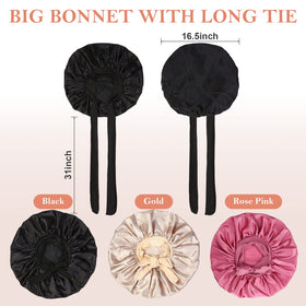 Kafteri satin bonnets neatly folded for easy storage