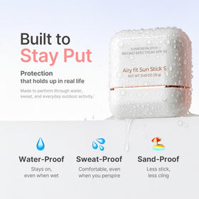 KAHI Airy Fit Sun Stick SPF 50+ application on skin