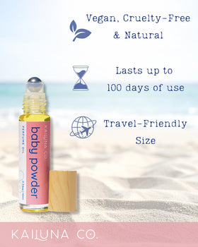 Kailuna Co. Baby Powder Essential Oil Perfume Roll On packaging