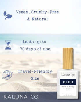 Kailuna Co. Bleu for Men Non-Toxic Hair & Body Mist packaging