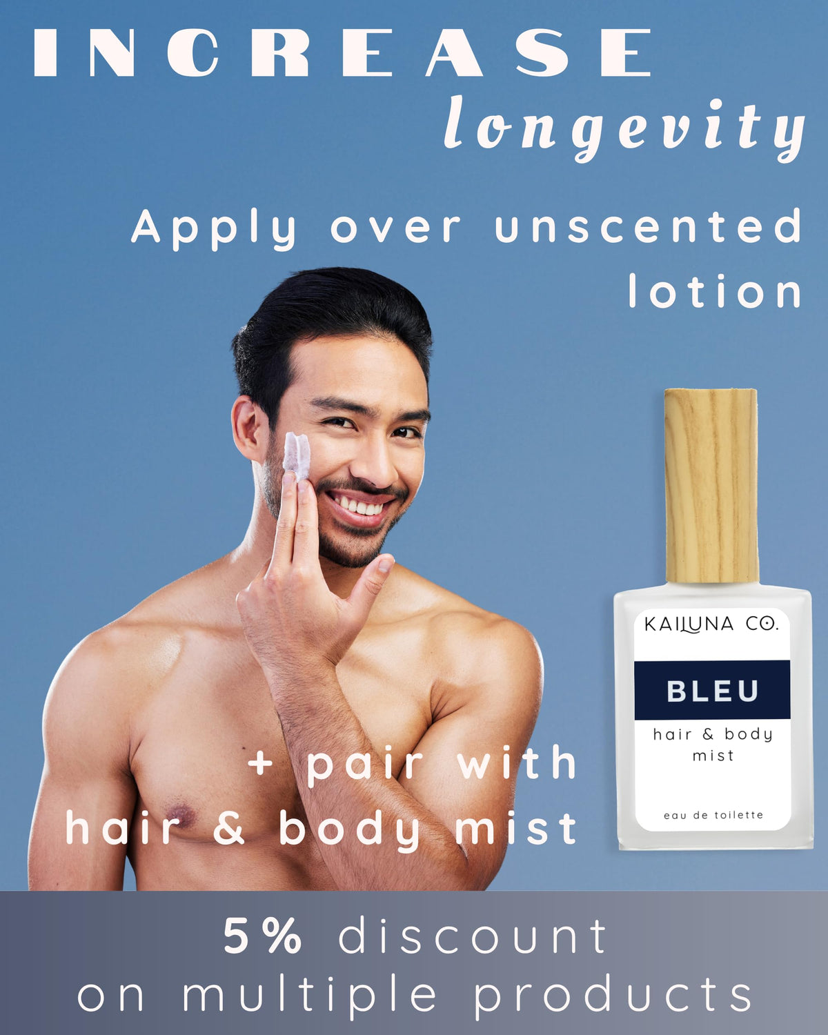 Kailuna Co. Bleu for Men perfume roll on application
