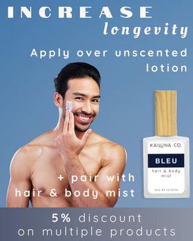 Kailuna Co. Bleu for Men perfume roll on application