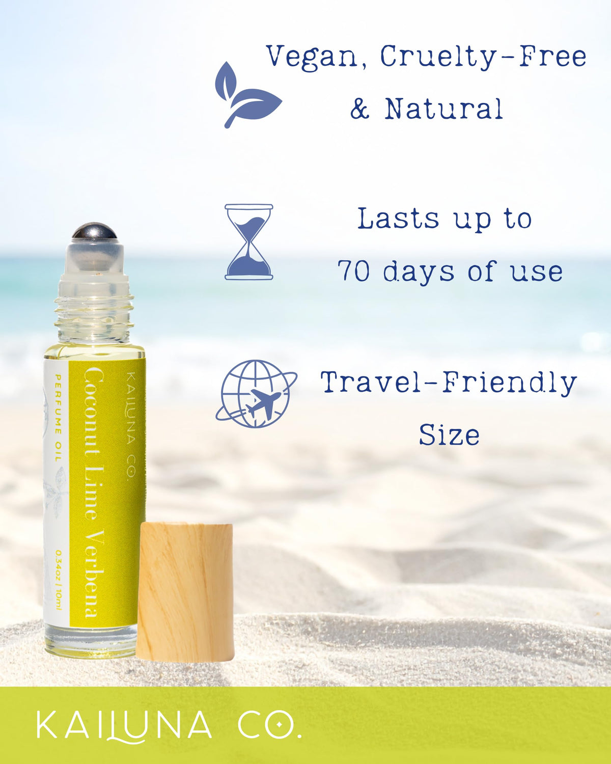 Kailuna Co. Coconut Lime Verbena Essential Oil Roll On packaging