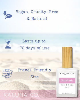 Kailuna Co. Gardenia Essential Oil Hair & Body Mist side view