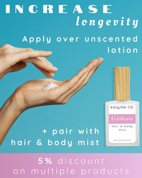 Kailuna Co. Gardenia Essential Oil Perfume Roll On in lifestyle setting