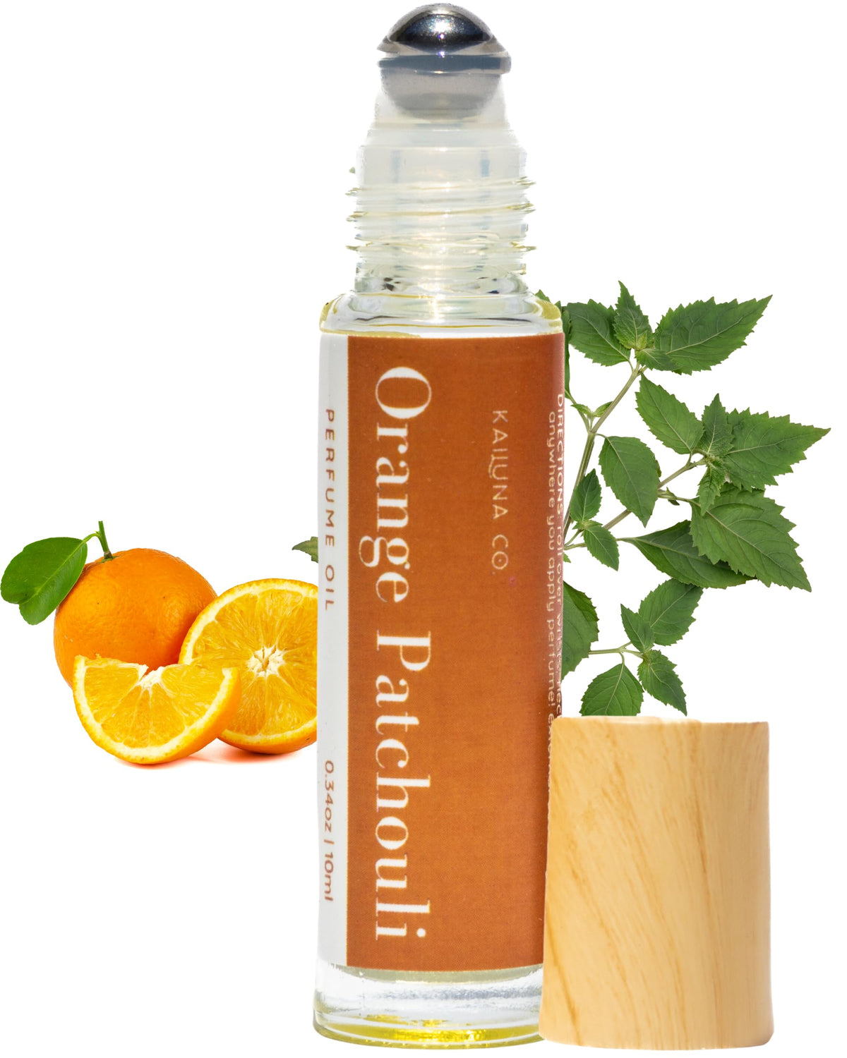 Kailuna Co. Orange Patchouli Essential Oil Perfume Roll On front view
