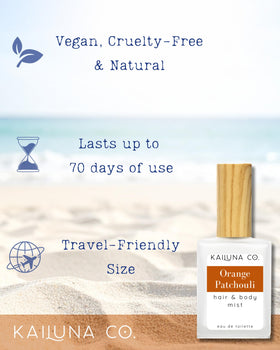 Kailuna Co. Orange Patchouli Hair & Body Mist packaging