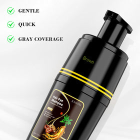 KAISASA Brown Hair Dye Shampoo 3 in 1 in bathroom setting