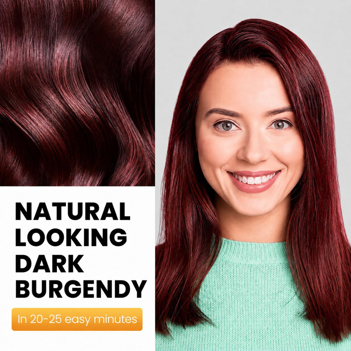 KAISASA Dark Burgundy Hair Dye Shampoo 3 in 1 side view