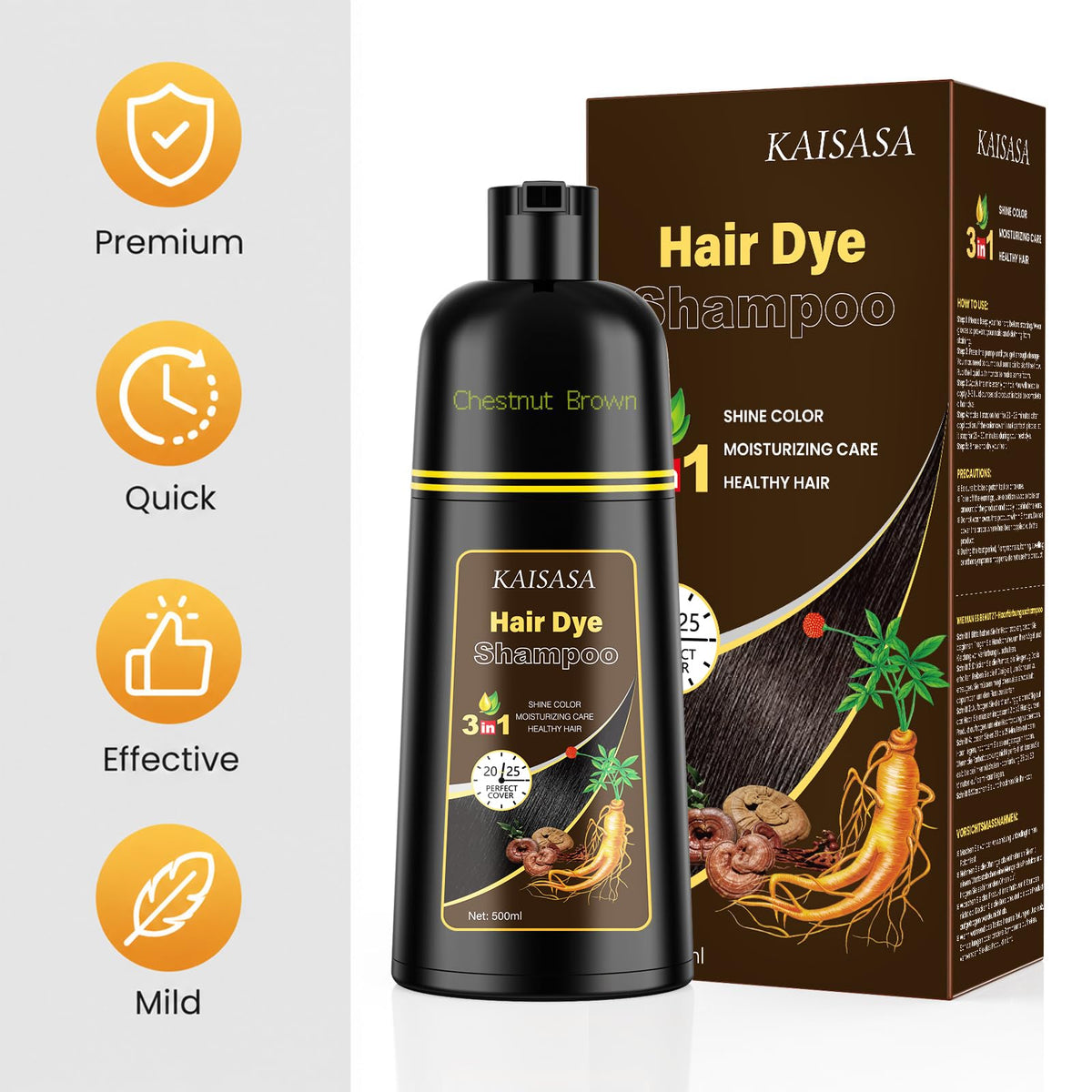 KAISASA Hair Dye Shampoo 3 in 1 lifestyle usage