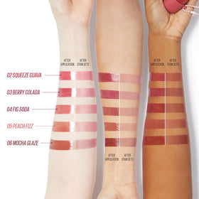 Kaja Lip & Blush Glazed Keychain Stain Cherry Spritz with other beauty products