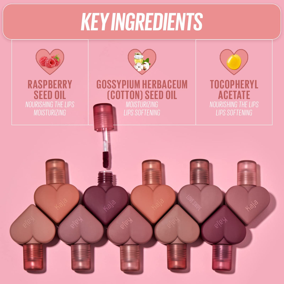 Kaja Lip Mousse Love Swipe 02 Sweet Softie in a makeup bag