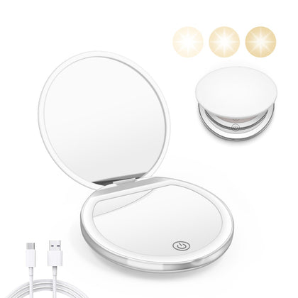 Kakuje compact mirror front view with LED lights