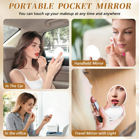 Kakuje compact mirror open showing 1X and 3X sides