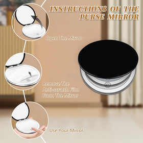 Kakuje Compact Mirror with LED lights on