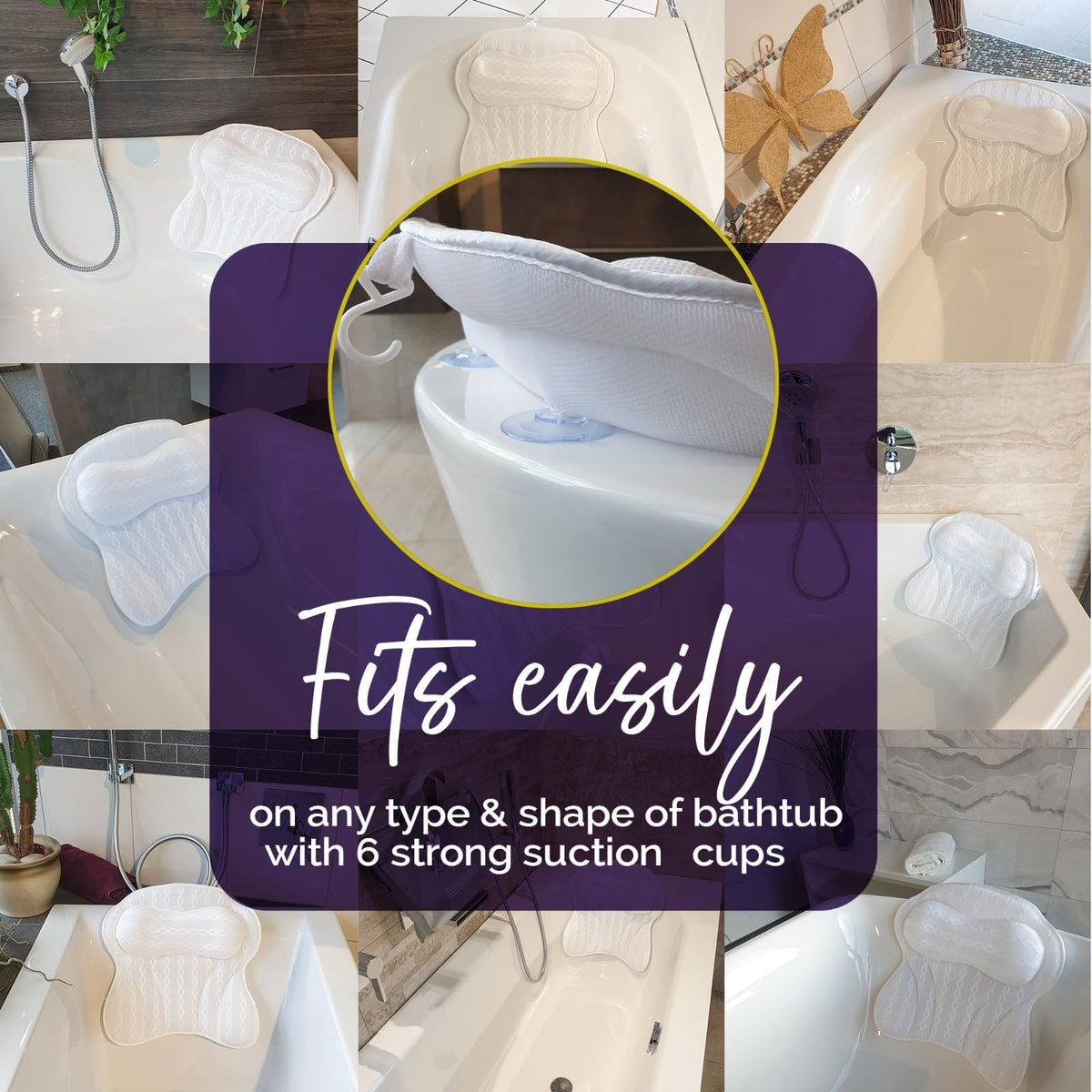 KANDOONA Bath Pillow in washing bag for easy cleaning