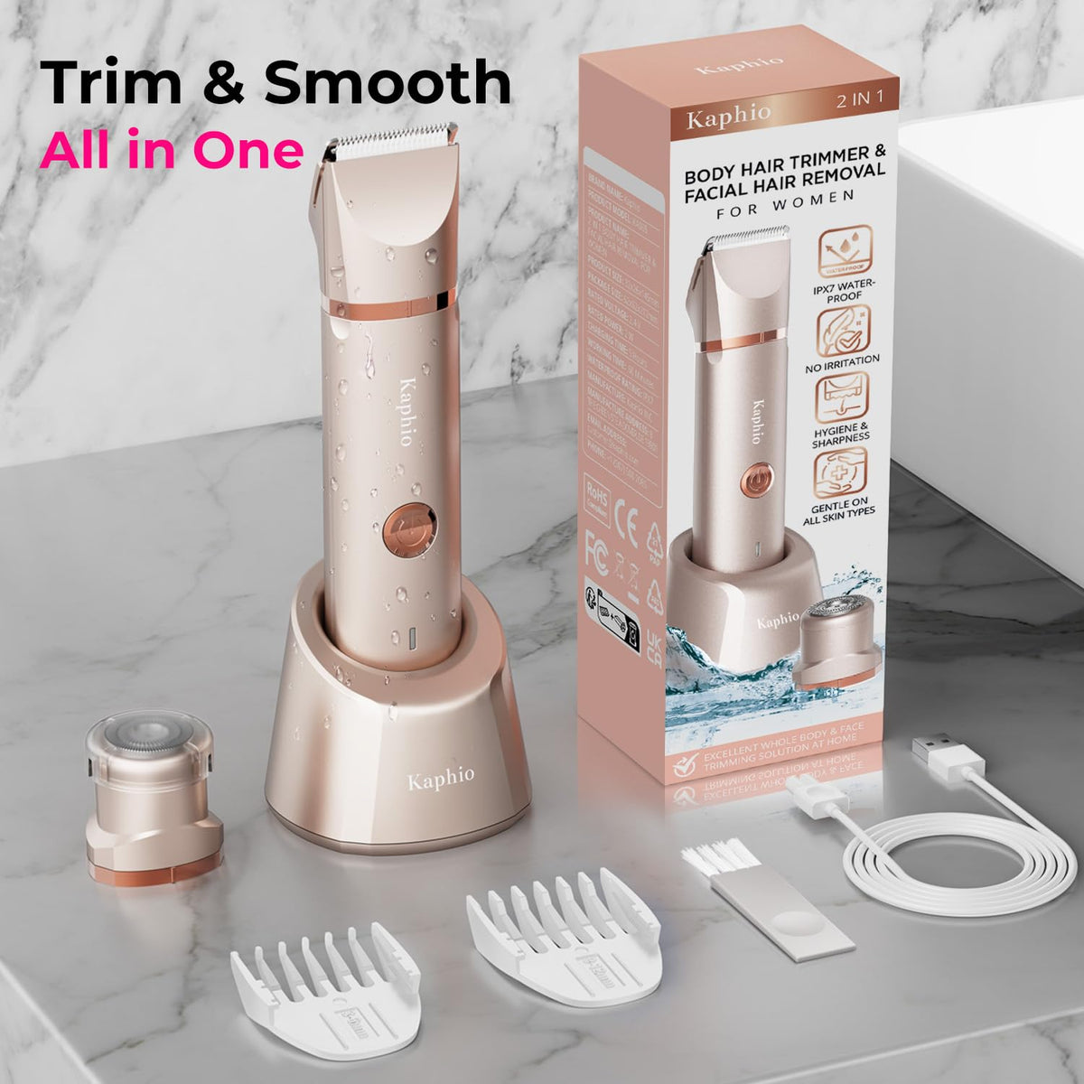 KAPHIO Bikini Trimmer rotary shaving head close-up