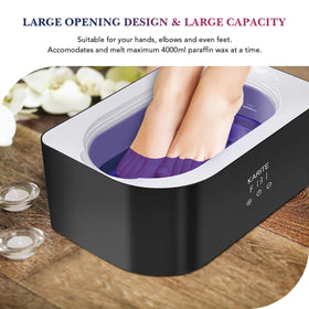 Karite Paraffin Wax Machine with hands dipped in melted wax