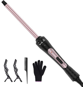 Karrong 3/8 inch curling iron front view with ceramic barrel