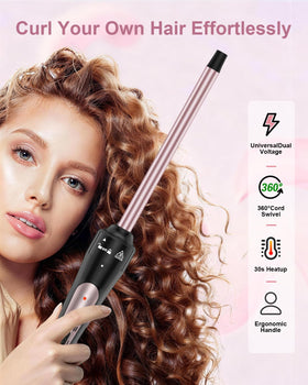 Karrong 3/8 inch curling iron showing temperature settings
