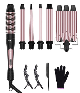Karrong 6 in 1 Curling Iron Set with all barrels displayed