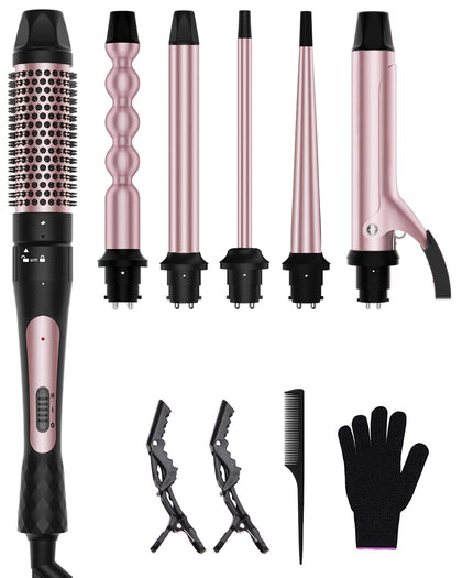 Karrong 6 in 1 Curling Iron Set with various barrels