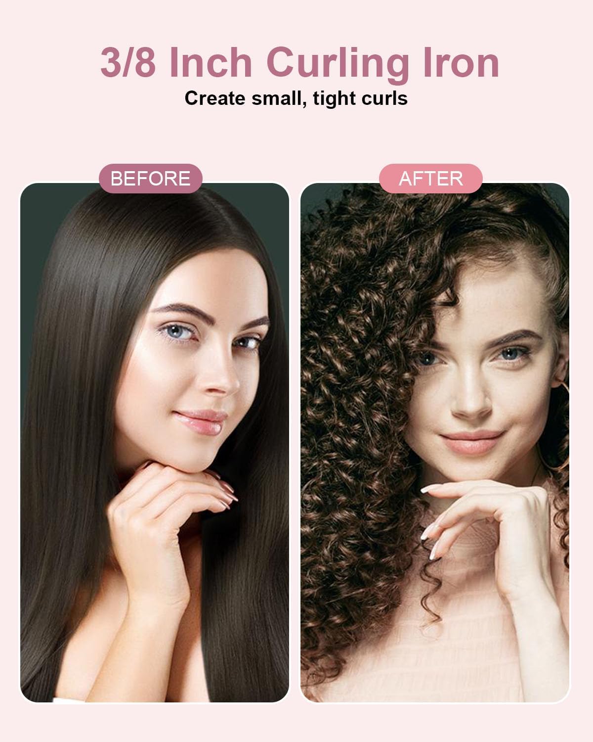Karrong curling wand side view showing ergonomic handle