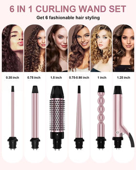 Karrong curling wand with thermal brush and accessories