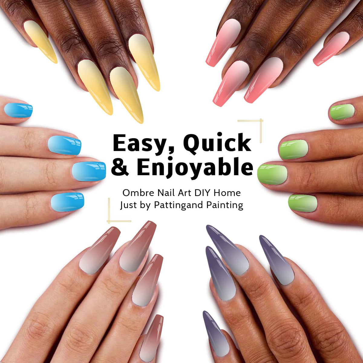 Karroy Ombre Gel Polish Palette with sponge and applicator