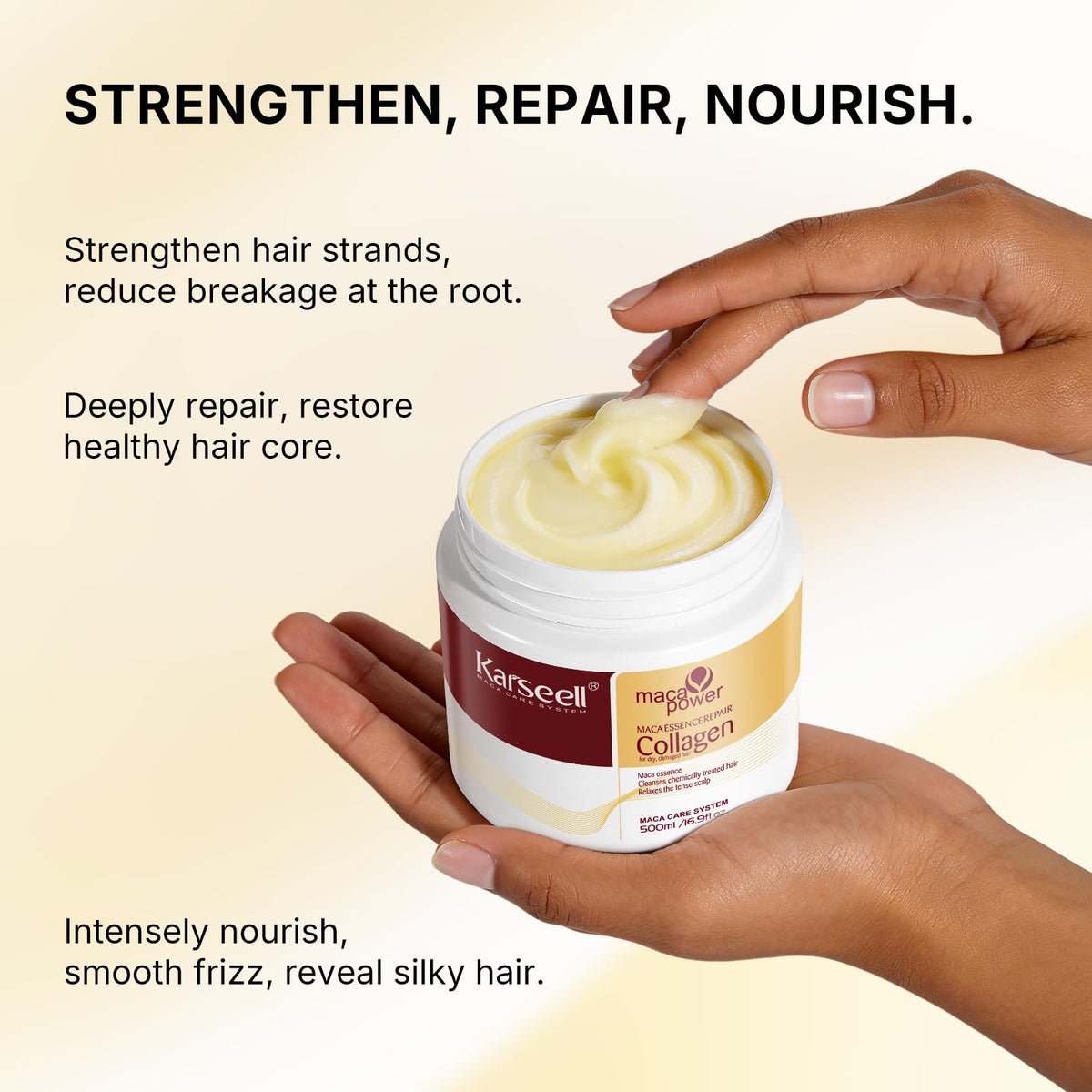 Karseell Collagen Hair Mask application on hair