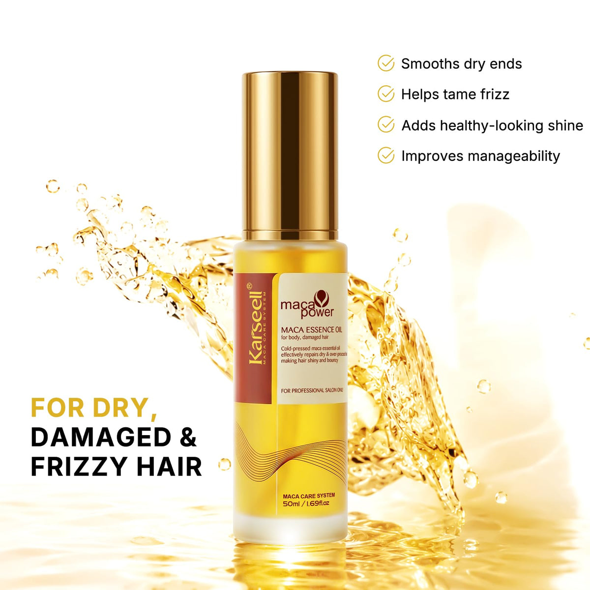 Karseell Moroccan Argan Oil 1.69 floz with dropper close-up