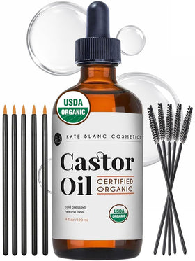 Kate Blanc Cosmetics Organic Castor Oil 4oz front view