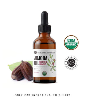 Kate Blanc Organic Jojoba Oil 2oz in a beauty routine setting