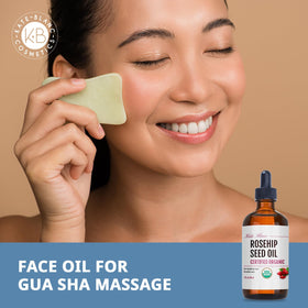 Kate Blanc Rosehip Seed Oil with gua sha tools