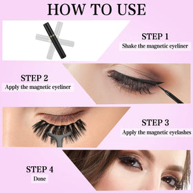 KATGE Magnetic Eyelashes applied on model's eyes