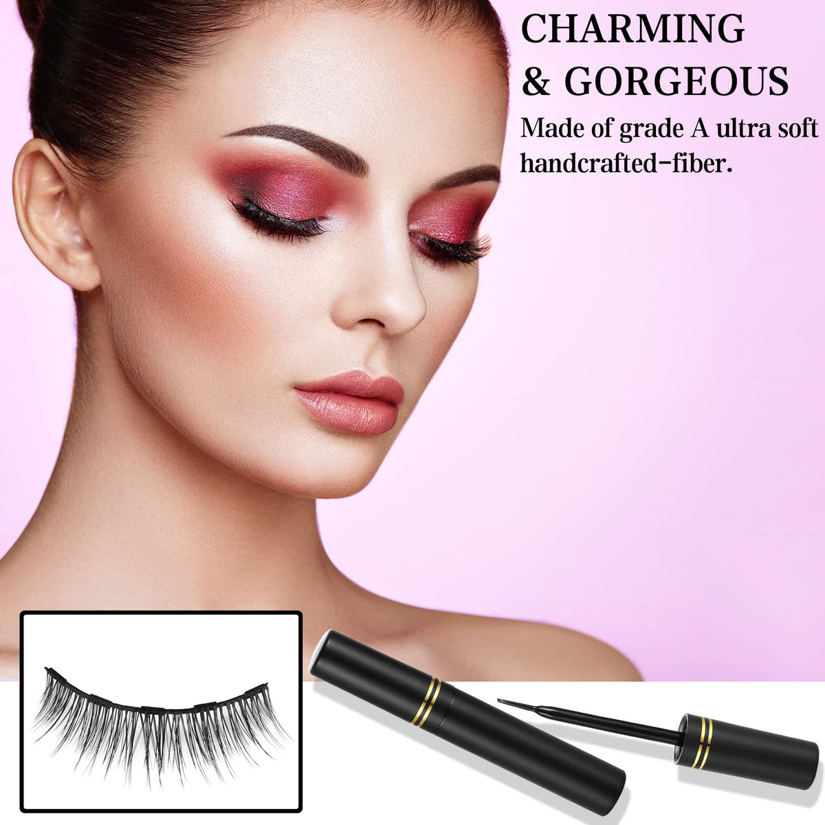 KATGE Magnetic Eyelashes in various styles displayed
