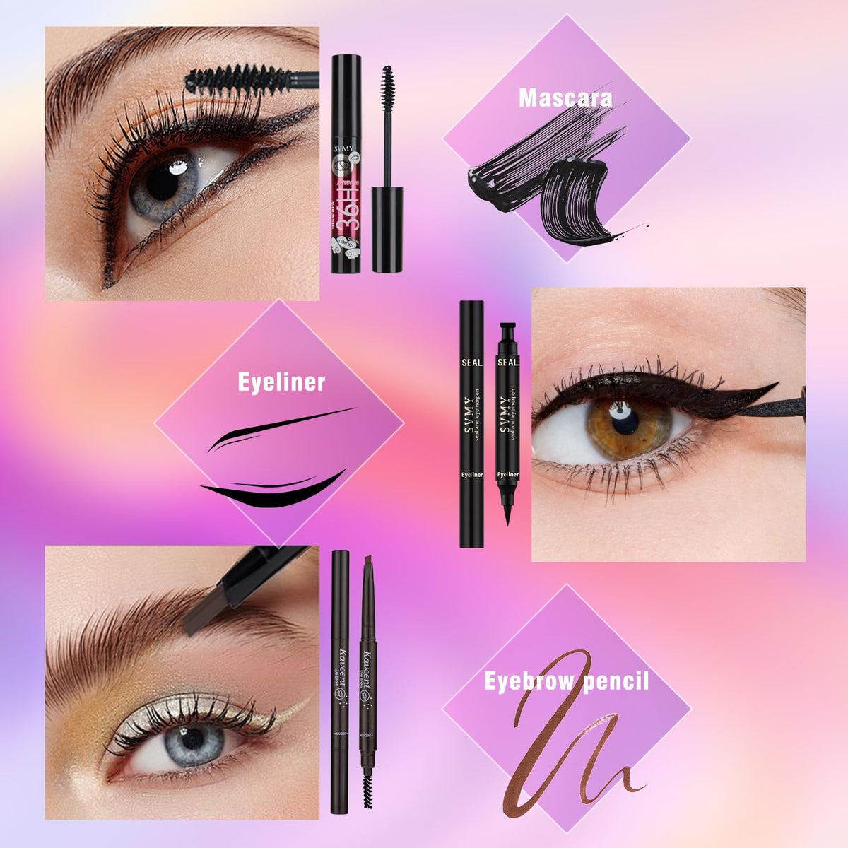 KAVCENT full makeup kit displayed on a vanity