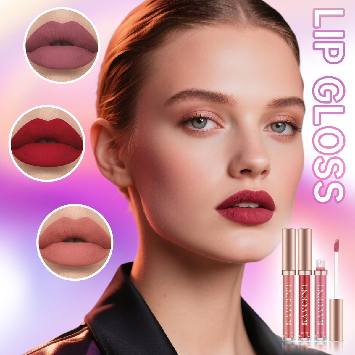 KAVCENT makeup brushes and powder puff for application